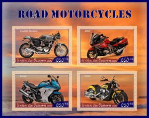 Stamps. Motocycles. Road Motocycles  2019 year 1+1 sheets perforated