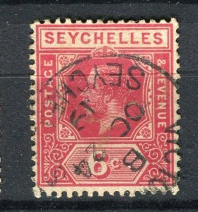 SEYCHELLES; 1917 early GV issue fine used Shade of 6c. value Postmark