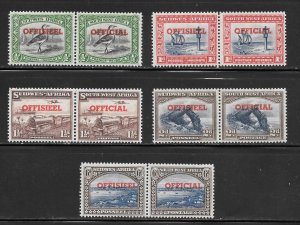 South West Africa Scott O23-O27 Mint/Unused - 1951-52 Overprints - SCV $63.00