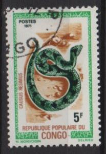 Congo, People's Republic 1971 - Scott 243 CTO - 5fr, snake