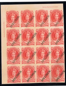 Nova Scotia #12Pi,ii,iii Very Fine Corner Margin Proof Block Of 16 India On Card