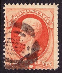 Scott 183, Used, Patent Cancel Boldly Struck