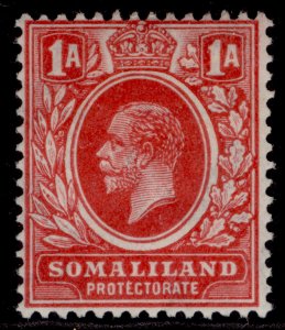 SOMALILAND PROTECTORATE GV SG74, 1a carmine-red, M MINT.