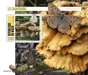 NIGER - 2020 - Mushrooms - Perf Souv Sheet - Mint Never Hinged