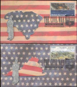 #4522-23 Civil War - 1861 3-D Laz FDC Set