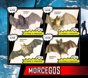 SAO TOME - 2019 - Bats - Perf 4v Sheet - MNH