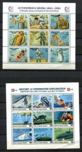 Turks & Caicos Islands 2 Sheets Underwater Exploration MNH 9378