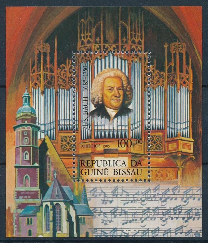 [95011] Guinea Bissau 1985 Music Bach Sheet MNH