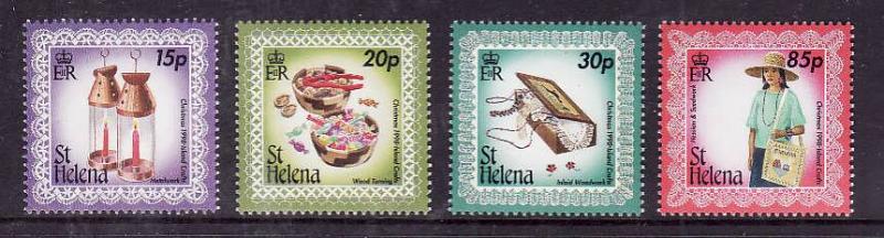 St Helena-Sc#728-31-unused NH set-Christmas-Island Crafts-1998-