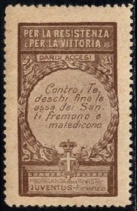 1917 Italy WW I Propaganda Poster Stamp For The Resistance-For The Victory MNH