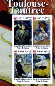 Arab Democratic Rep.Toulouse Lautrec Sheet (4) Imperforated 