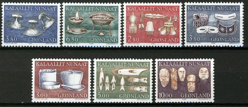 Greenland 1986-88, Old tools complete I-III sets MNH, Mi cat 13€