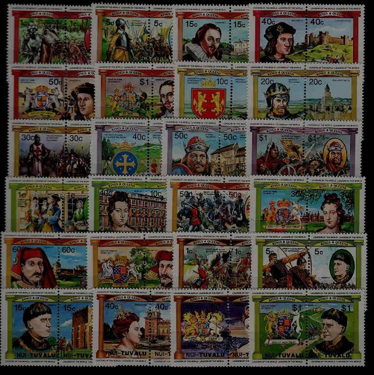 Tuvalu MNH lot Queens/Kings/ 48v