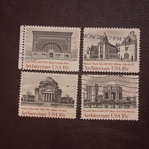 US Scott # 1928-1931; Four used 18c Amer. Architecture from 1981; F/VF centering