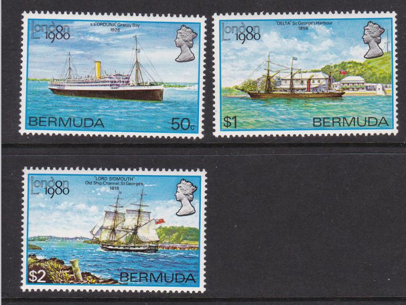 Bermuda # 394-396, Ships, Mint NH