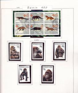 BENIN 2002/3 Wildlife Birds Sheets Monkeys M&U 50 +Items (pie 271)