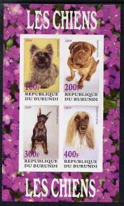 Burundi 2009 Dogs #1 perf sheetlet containing 4 values un...