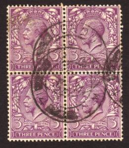 Great Britain 1912 Sc#164, SG#375 3d Violet KGV Head USED.