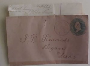 US LETTER IN TEXAS HEARDSTEAD TORN AWWAY FROM IMPRINT