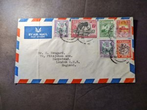 British Ceylon Airmail Cover to Hampstead London NW3 England