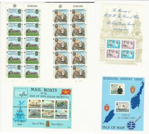 Isle of Man, Postage Stamp, #173a, 174-5, 176a, 199a Mint NH, 1980-81, JFZ