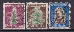 1950 - ITALY - European Tobacco Conference - SC# 544-546 - Used