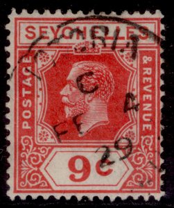 SEYCHELLES GV SG106, 9c red, FINE USED. CDS