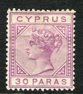 CYPRUS; 1882 classic QV Crown CA issue fine Mint hinged 30pa. value