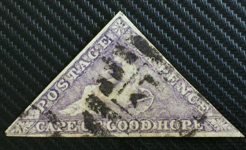 CAPE OF GOOD HOPE 6d IMPERF TRIANGLE FINE USED FINE MARGINS C3599