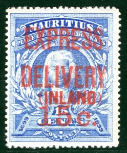 MAURITIUS KEVII Stamp SG.E2 15c EXPRESS DELIVERY (1904) Mint MM Cat £65 LBLUE109