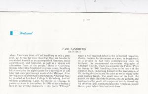 United States 1978 Honouring Carl Sandburg FDC Mint