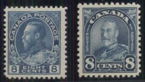 CANADA #115, 171 8¢ blues, both og, NH, VF, Scott $147.50