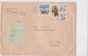 Slovakia 1997 Airmail to Austria Buildings cattle & Aviation Stamps Cover  22880