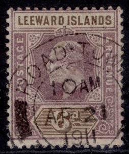 LEEWARD ISLANDS EDVII SG25, 6d dull purple & brown, FINE USED. Cat £10. CDS