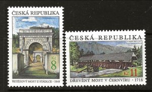 Czech Republic Sc 3092- 93 NH SET of 1999 - Bridges 