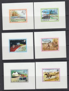 Z4175, 1974 better liberia imperf mnh set + s/s #663-8,c201 upu