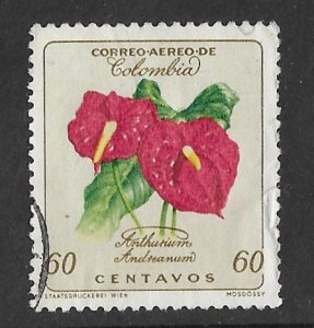 Colombia # C424   Flower - Anthurium     (1)  VF Used