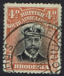 RHODESIA 1913 KGV ADMIRAL 4D DIE I PERF 15 USED