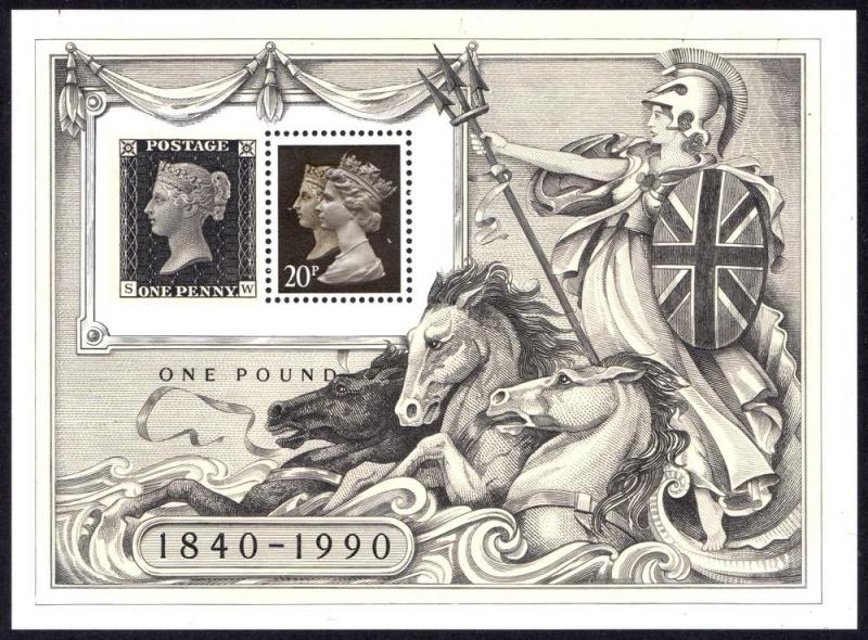 Great Britain Scott MH193f MNH souvenir sheet - Penny Black