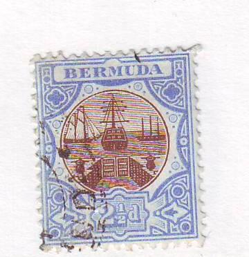 Bermuda Sc 37 1906 2 1/2d ship drydock stamp used