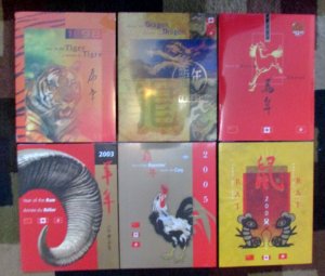 Chinese year sets Year of the Tiger 98 Rooster 05 Horse 02 Rat 08 Ram 03 Dragon