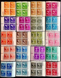 US #803-834 Complete set Plate/Arrow blocks MINT OG NH 1938 presidential issue.