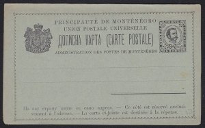 MONTENEGRO Postal stationery - early lettercard - unused...................D6385