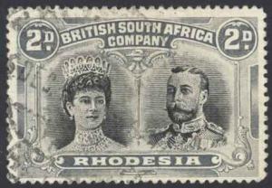 Rhodesia Sc# 103b Used perf 15 1910 2p Queen Mary & King George V