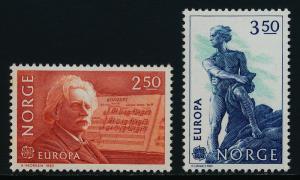 Norway 823-4 MNH EUROPA, Edward Grieg, Music, Niels Henrik Abel