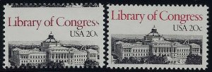 2004 - Misperf Error / EFO 20c Library of Congress Mint NH (Stk8)