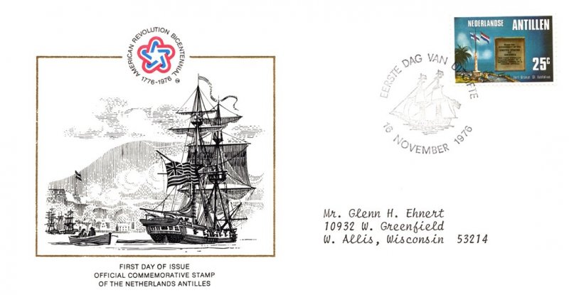 Netherlands Antilles, Americana, Worldwide First Day Cover