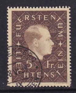 Liechtenstein  #159  used   1939  Prince 5fr
