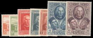 Spain #C43-49 Cat$35, 1930 Columbus, complete set, never hinged