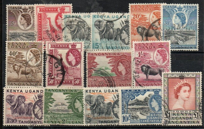 Kenya, Uganda & Tanganyika 103-117 Set Used